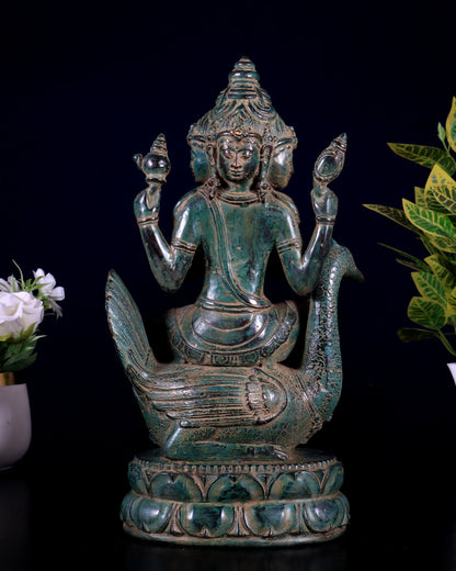 Vintage Balinese Bronze Brahma Statue | 13" Lost Wax Swan Sculpture