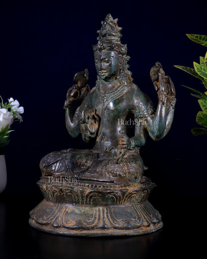 Balinese Bronze Shiva Statue | 11" Six-Armed Seated Idol