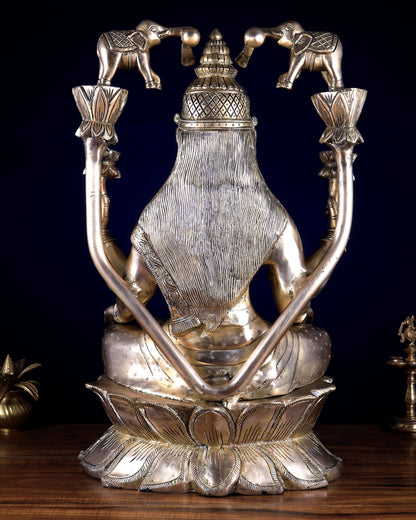 Pure Brass Gaja Lakshmi Statue | 24" Large Temple Idol, 29 kg