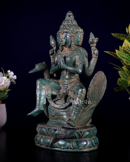 Vintage Balinese Bronze Brahma Statue | 13" Lost Wax Swan Sculpture