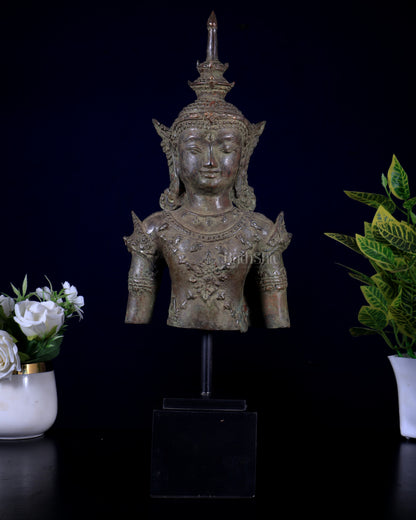 Vintage Thai Buddha With Crown – Museum Replica Showpiece