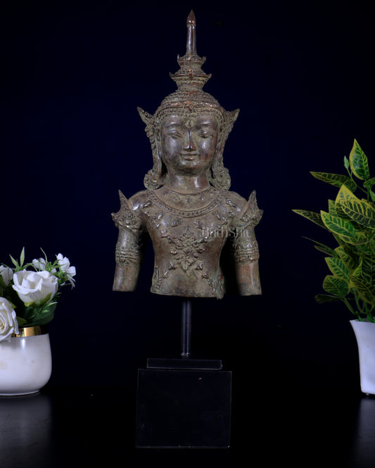 Vintage Thai Buddha With Crown – Museum Replica Showpiece