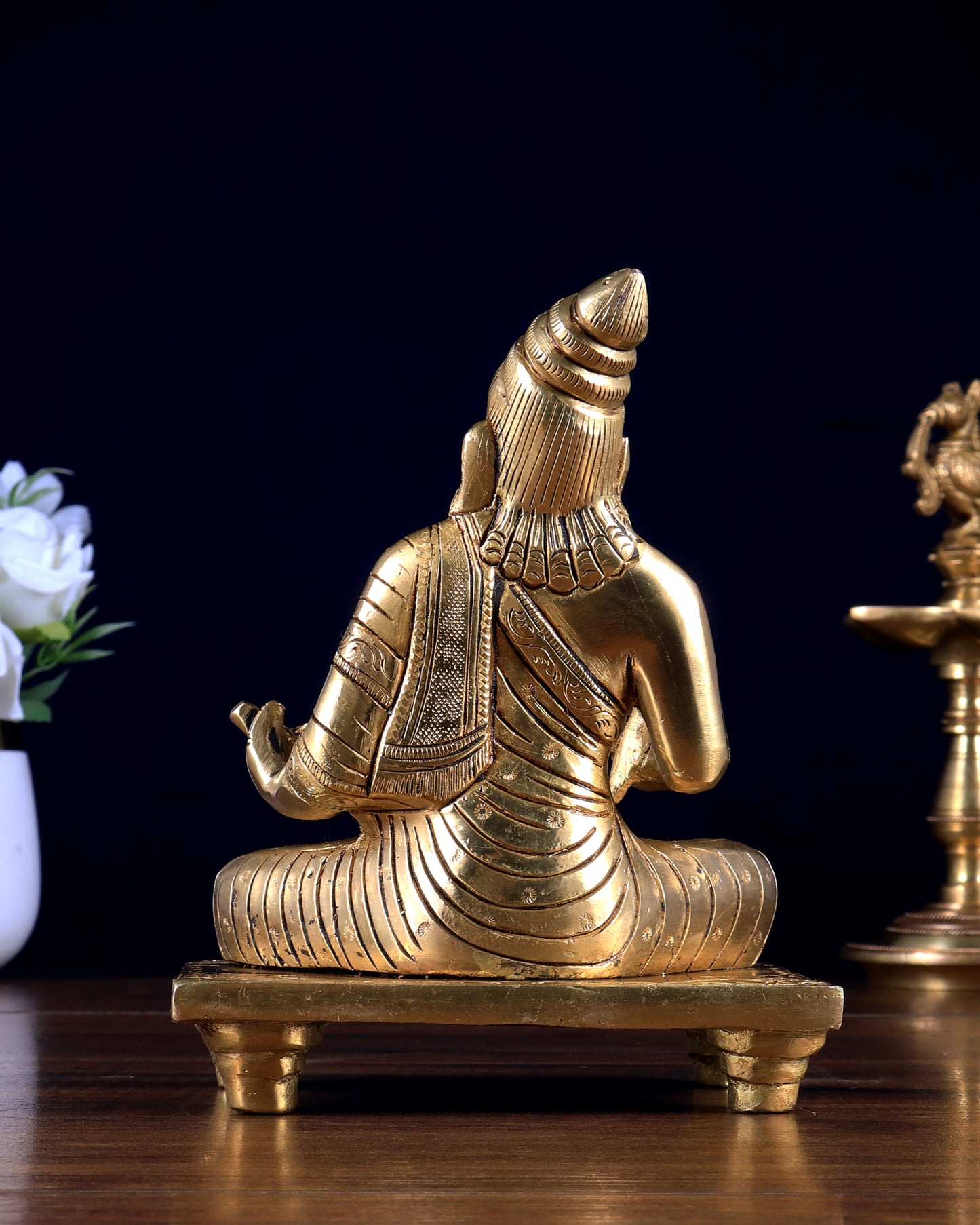 Pure Brass Thiruvalluvar Statue – Tamil Saint & Philosopher 6 inch