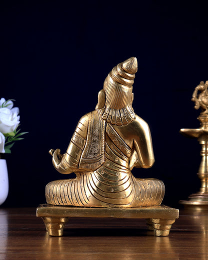 Pure Brass Thiruvalluvar Statue – Tamil Saint & Philosopher 6 inch