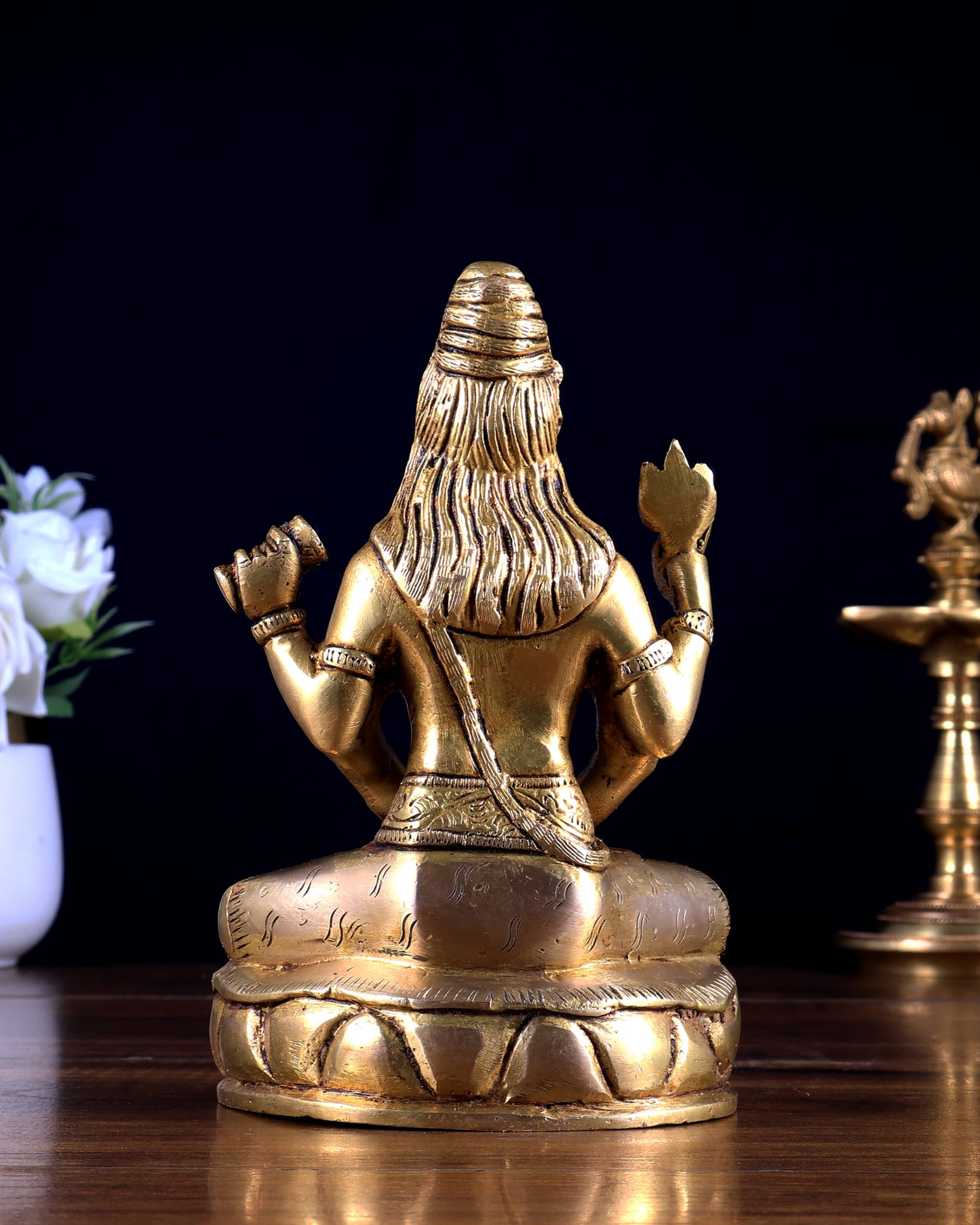 Brass Lord Shiva in meditation calming statue 5 inch