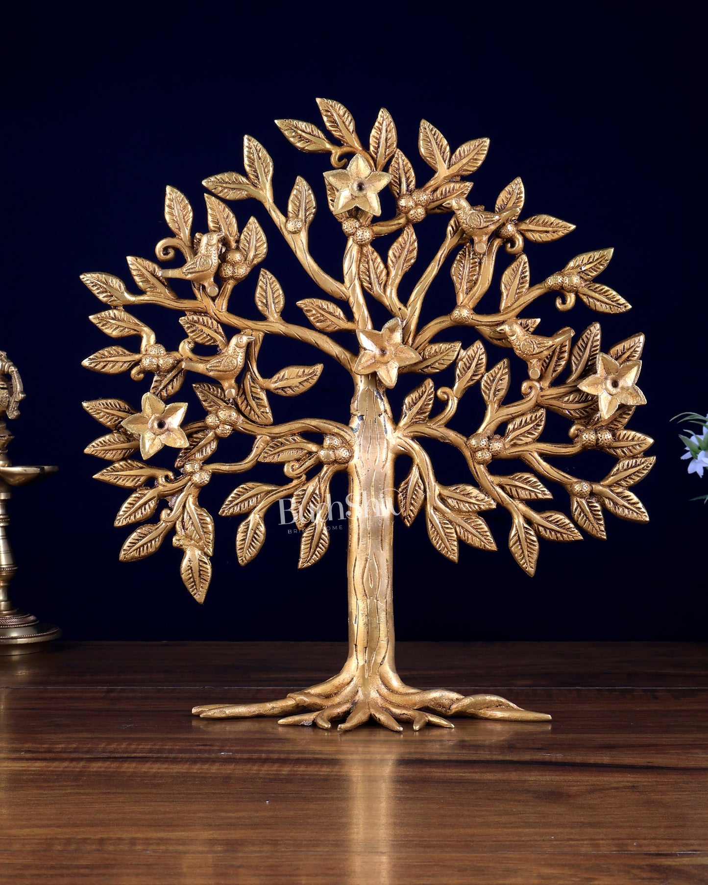 Pure brass standing tree 13 inch