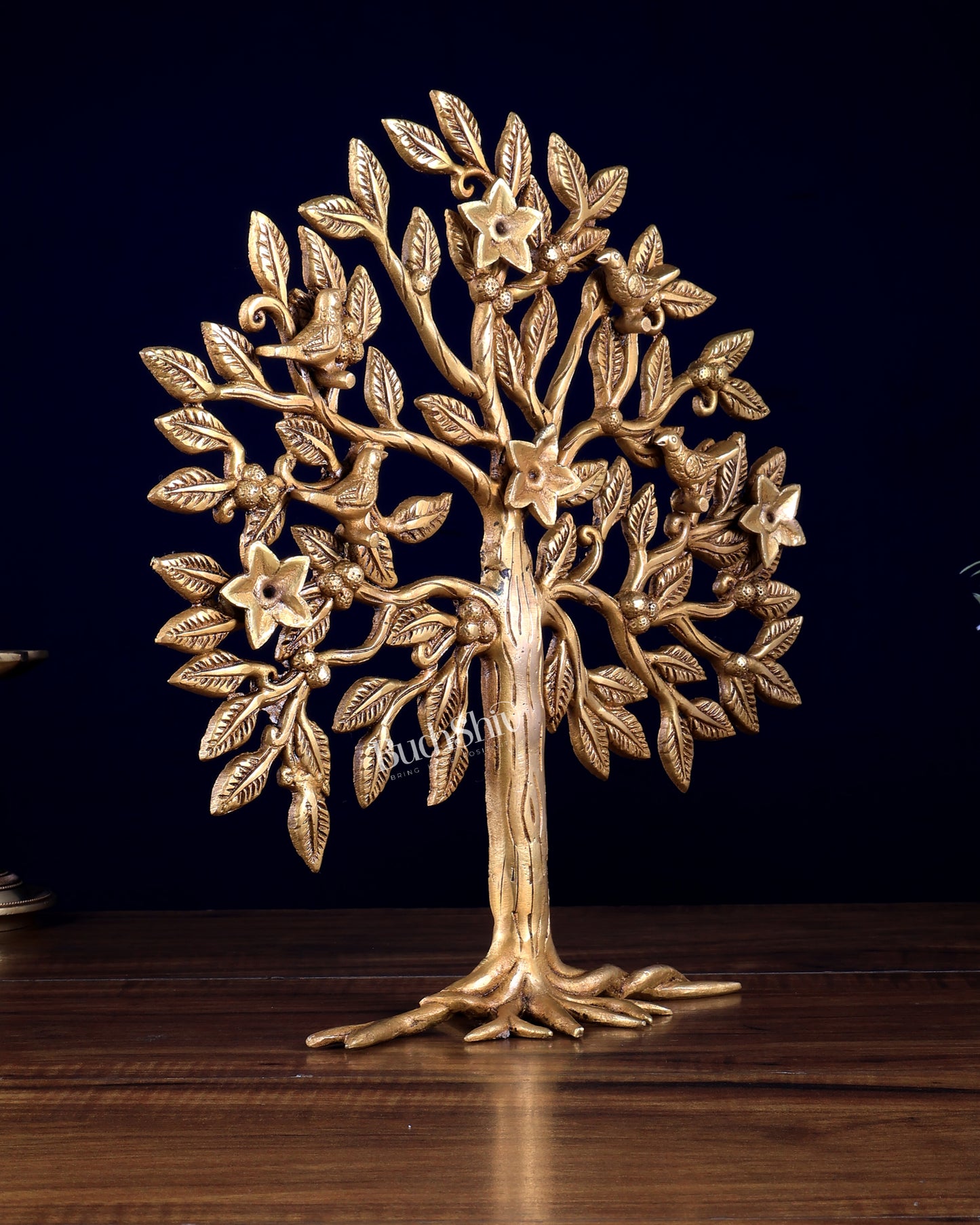 Pure brass standing tree 13 inch