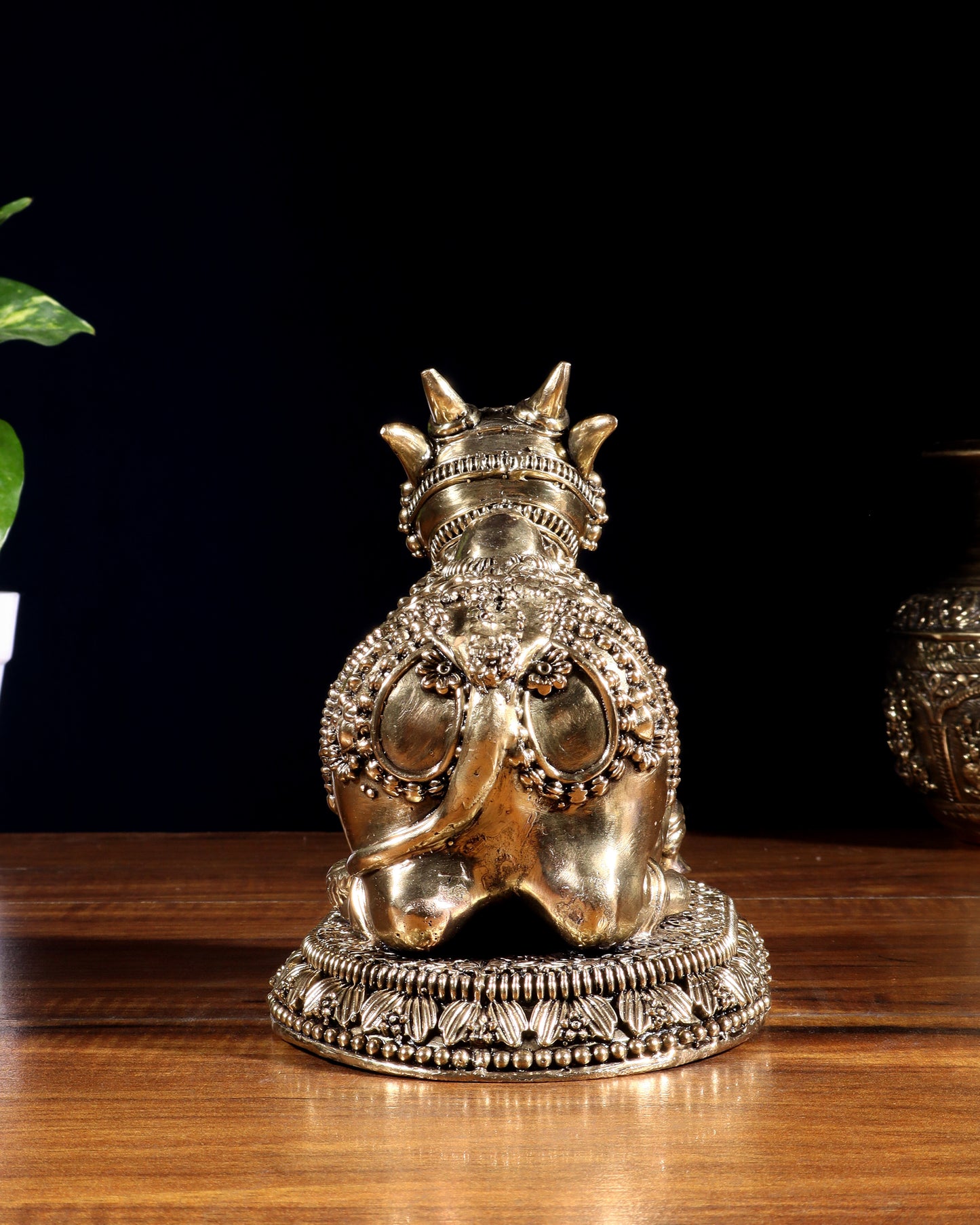 Brass Superfine Intricate Nandi Idol | Two Sizes Available | Temple Decor | Premium Finish