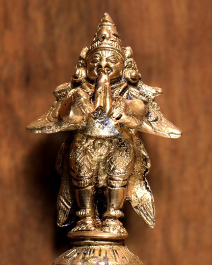 Pure Brass Hawan Spoon Garuda Design | Ritual Puja Ladle | 10.5 Inch