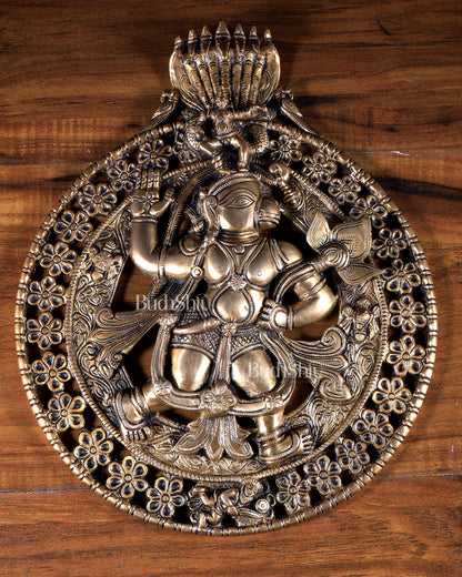 Pure Brass Sanjeevani Hanuman Wall Hanging | Vastu Protection | 11.6 Inch