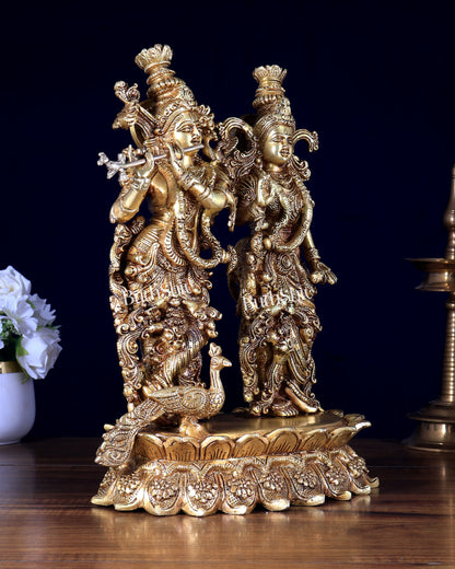 Brass Superfine Radha Krishna 14 inch together