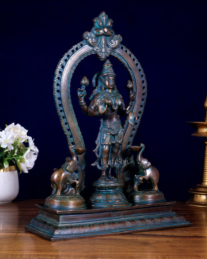 Pure Brass Standing Gaja Lakshmi Idol | 15” Height