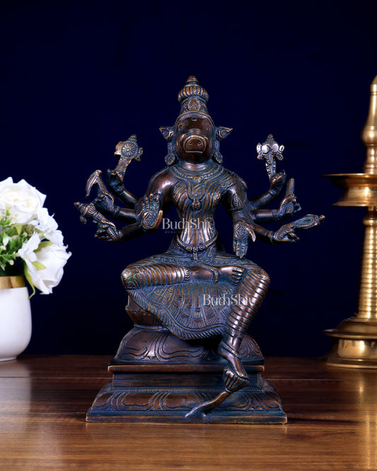 Brass Varahi Amman Idol | 9.5 inch bronze tone