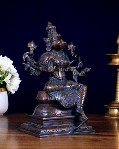 Brass Varahi Amman Idol | 9.5 inch bronze tone