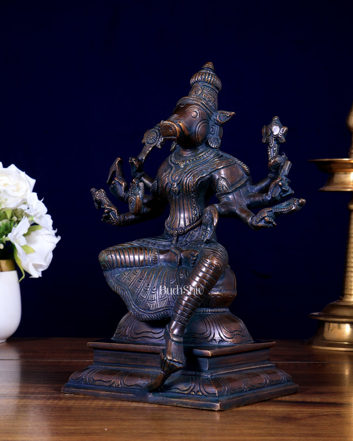 Brass Varahi Amman Idol | 9.5 inch bronze tone