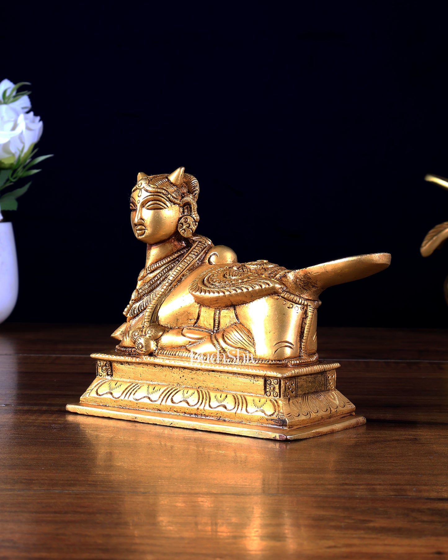Pure Brass Sitting Kamdhenu Cow with Wings