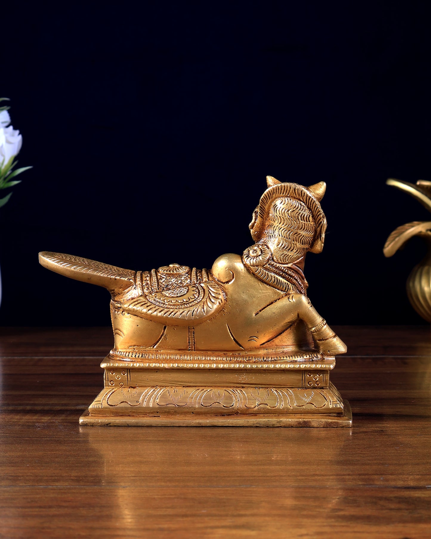 Pure Brass Sitting Kamdhenu Cow with Wings