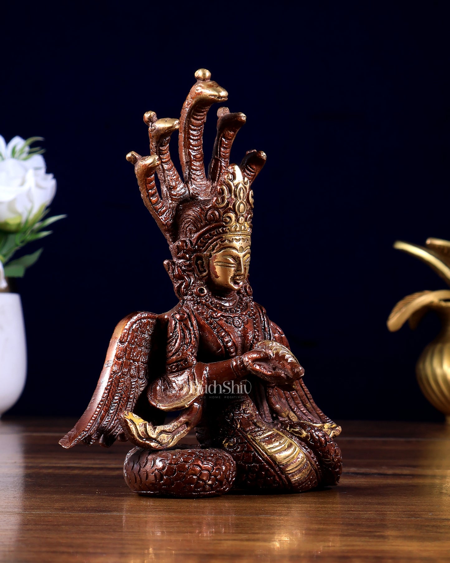 Brass Naga Kanya Idol – Unique Dual Tone Finish 5.5 inch