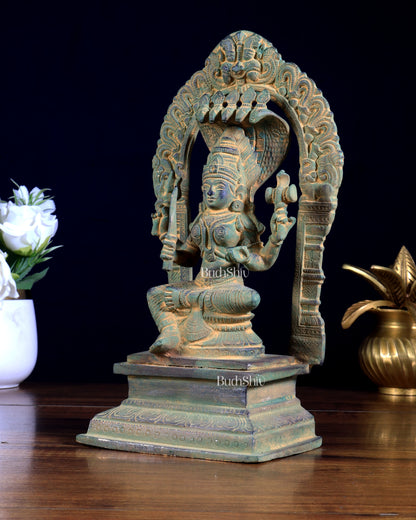 Brass Mariamman Karumariamma Idol | Height: 9.5 inch antique sand finish