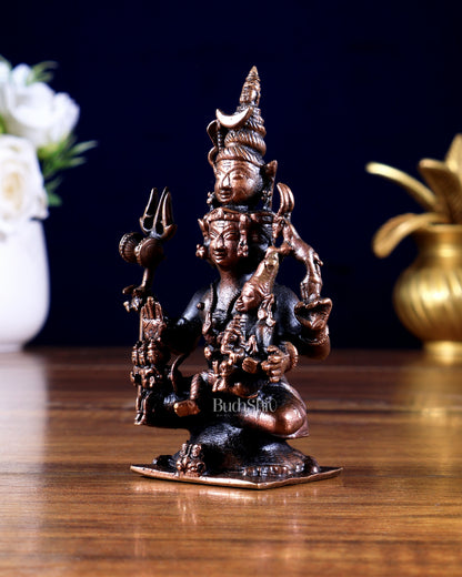 Pure Copper Lord Shiva Parivar Idol - 4.5 inch
