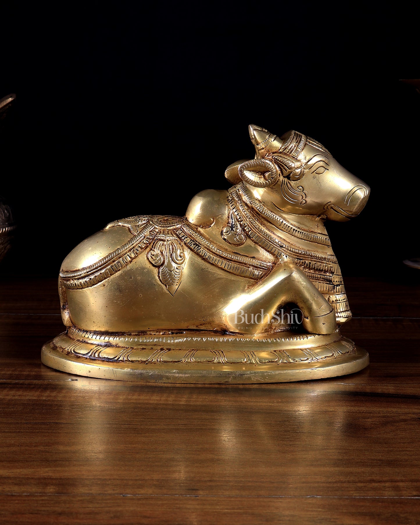 Pure Brass Nandi Statue – 6 Inches | Handcrafted