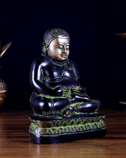 Pure Brass Phra Sangkachai Statue – Black & Green