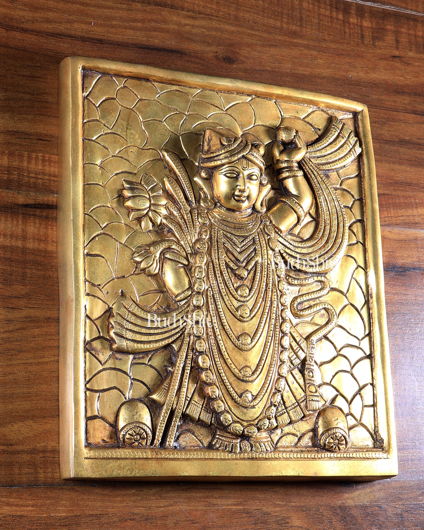 Brass Shrinath Ji Wall Hanging 11 inch