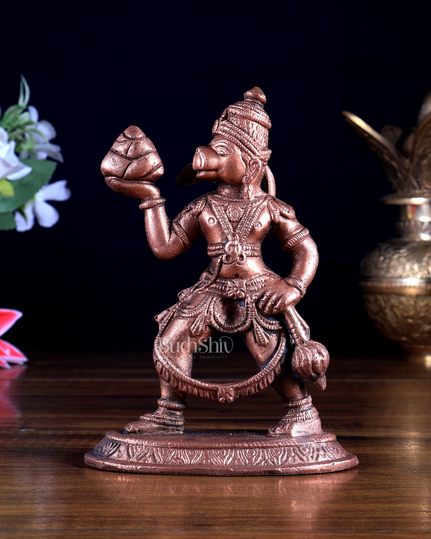 Pure Copper Sanjeevani Hanuman Idol 4.9 inch