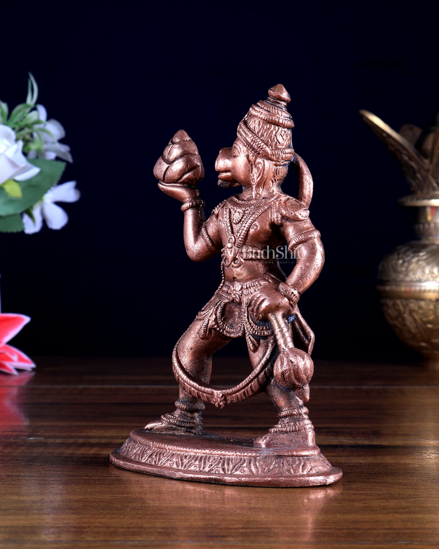 Pure Copper Sanjeevani Hanuman Idol 4.9 inch