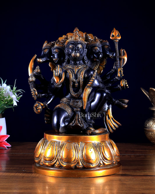 Brass Superfine Panchmukhi Hanuman Idol 13 inch