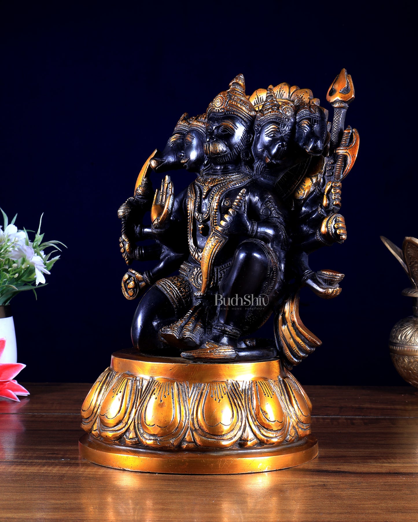 Brass Superfine Panchmukhi Hanuman Idol 13 inch