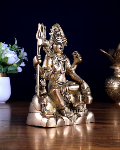 Brass Lord Shiva with Nandi Idol – 7 inch