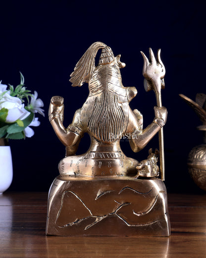 Brass Lord Shiva with Nandi Idol – 7 inch