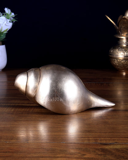 Pure Brass Blowing Shankh / Conch 8"