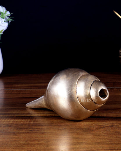 Pure Brass Blowing Shankh / Conch 8"