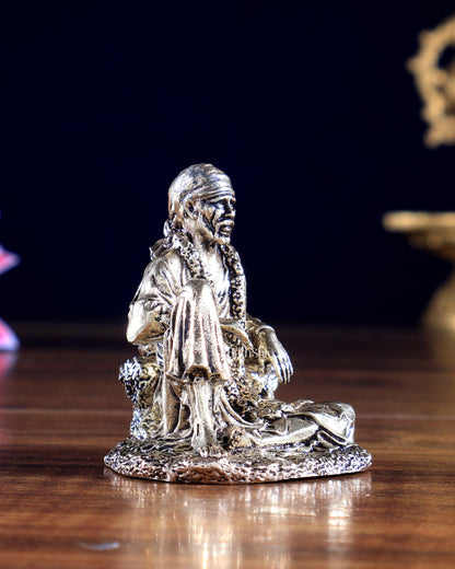 Brass Miniature Sai Baba Idol – Pocket-Size