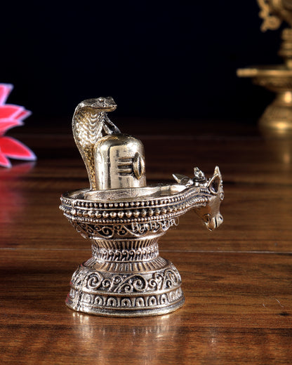 Brass Superfine Shivling with Trishul Miniature – Ideal for Daily Puja & Gifting