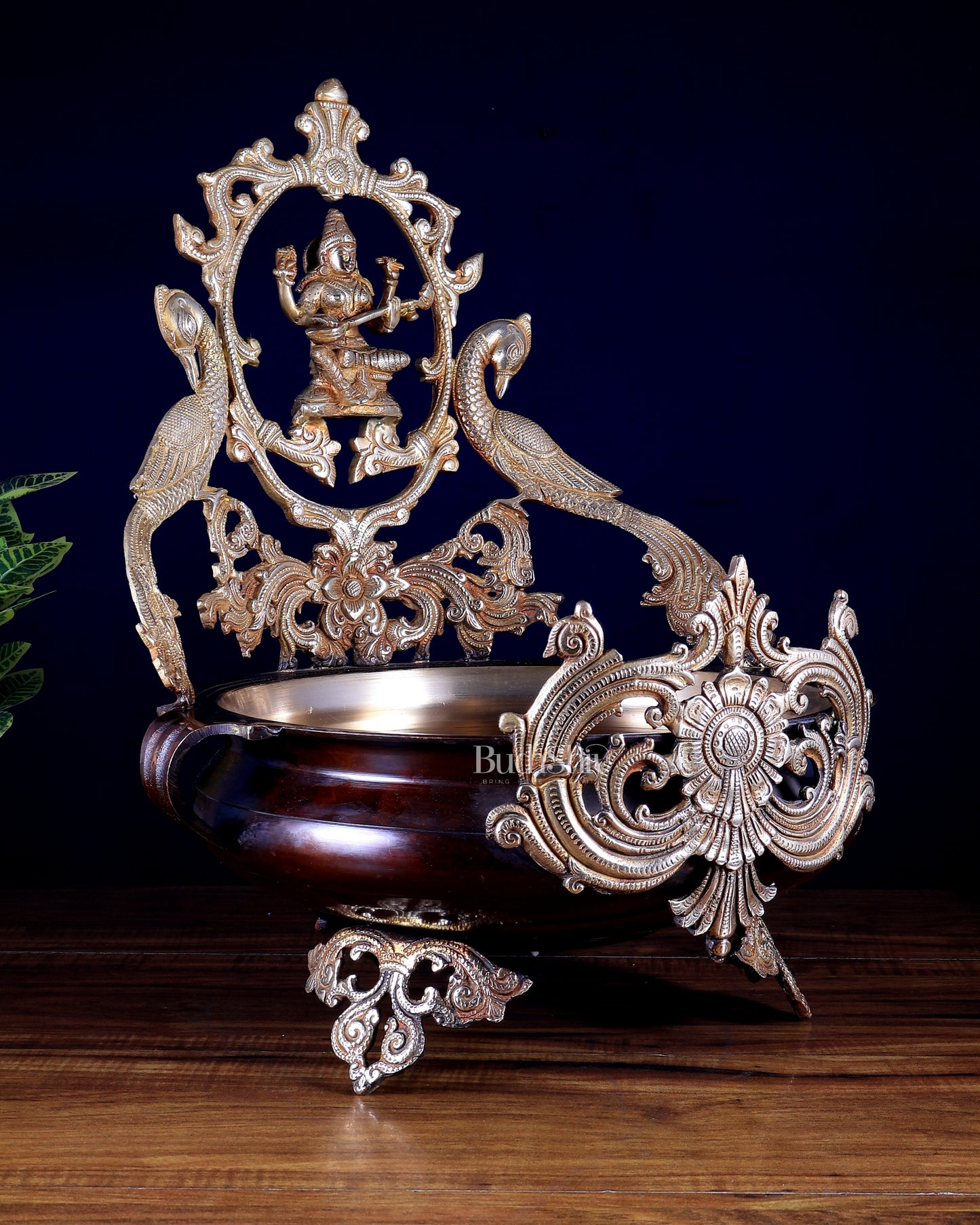 Pure Brass Large Saraswati Design Statue – Exquisite Handcrafted Masterpiece 19 inch