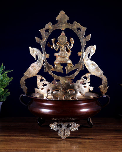 Pure Brass Large Saraswati Design Statue – Exquisite Handcrafted Masterpiece 19 inch