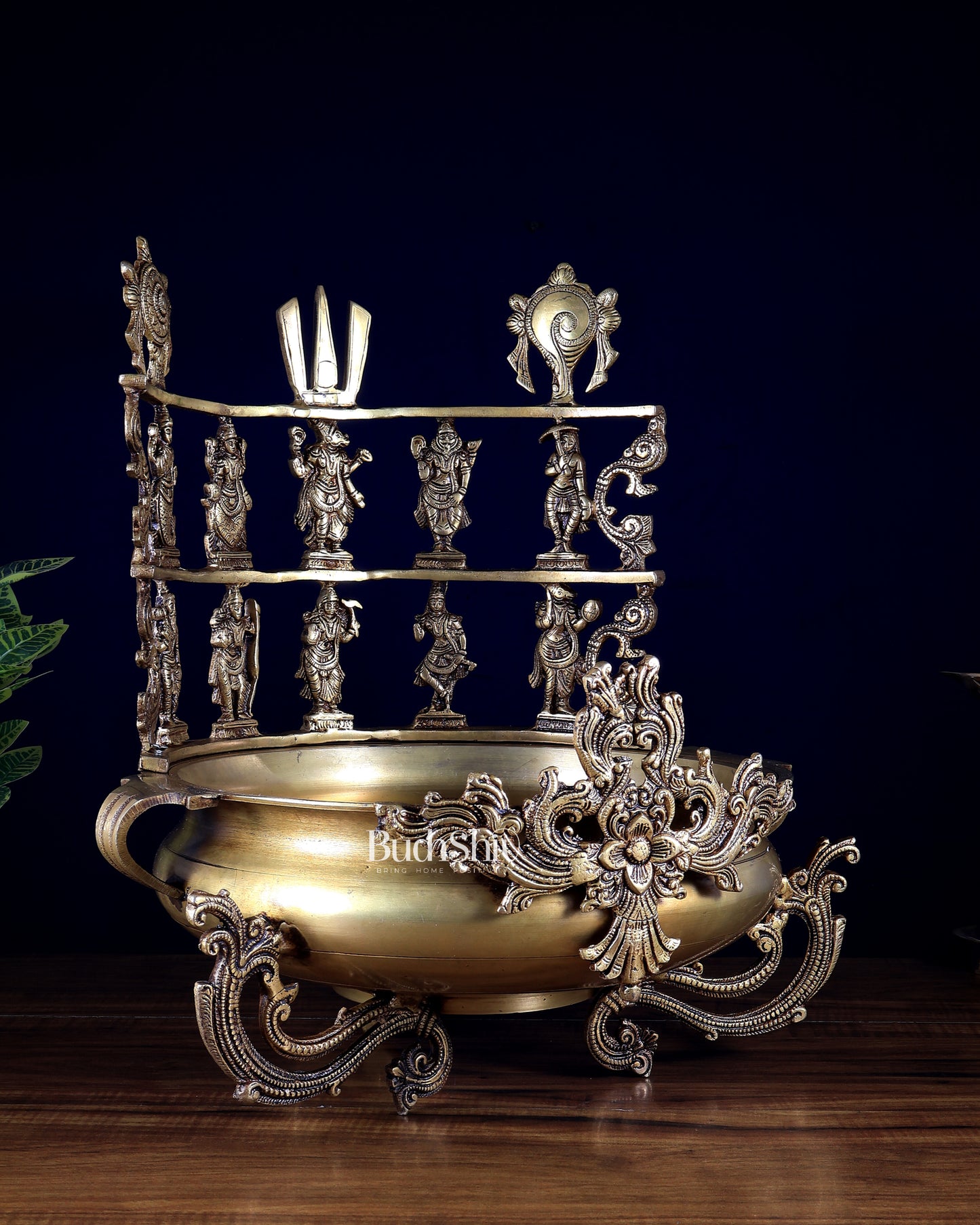 Pure Brass Large Dashavatar Urli – Majestic Traditional Decor for Homes & Ceremonies