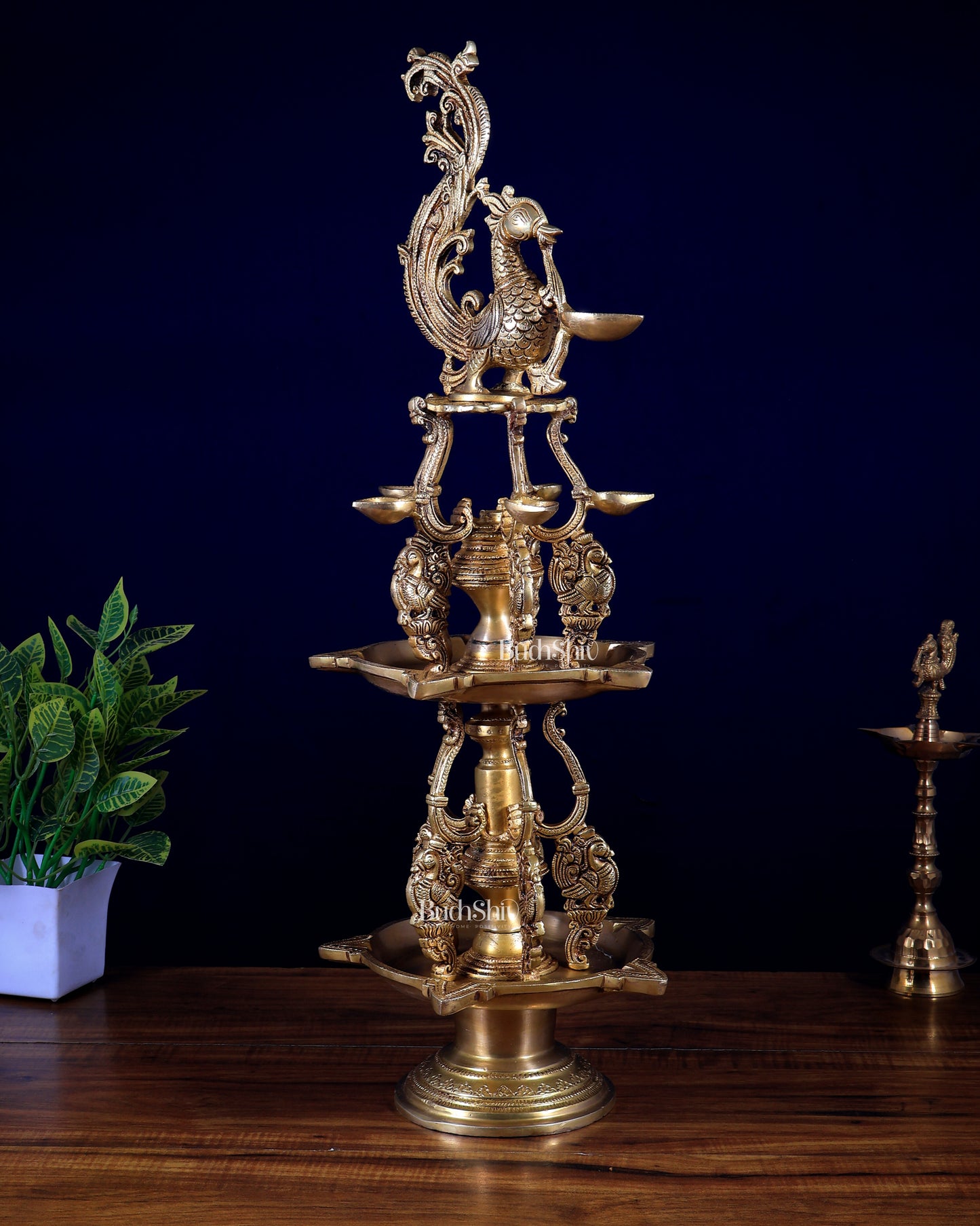 Brass Superfine Annam Pakshi Oil Lamp (Double-Storey Diya) Ceremonies & Inauguration 27 inch