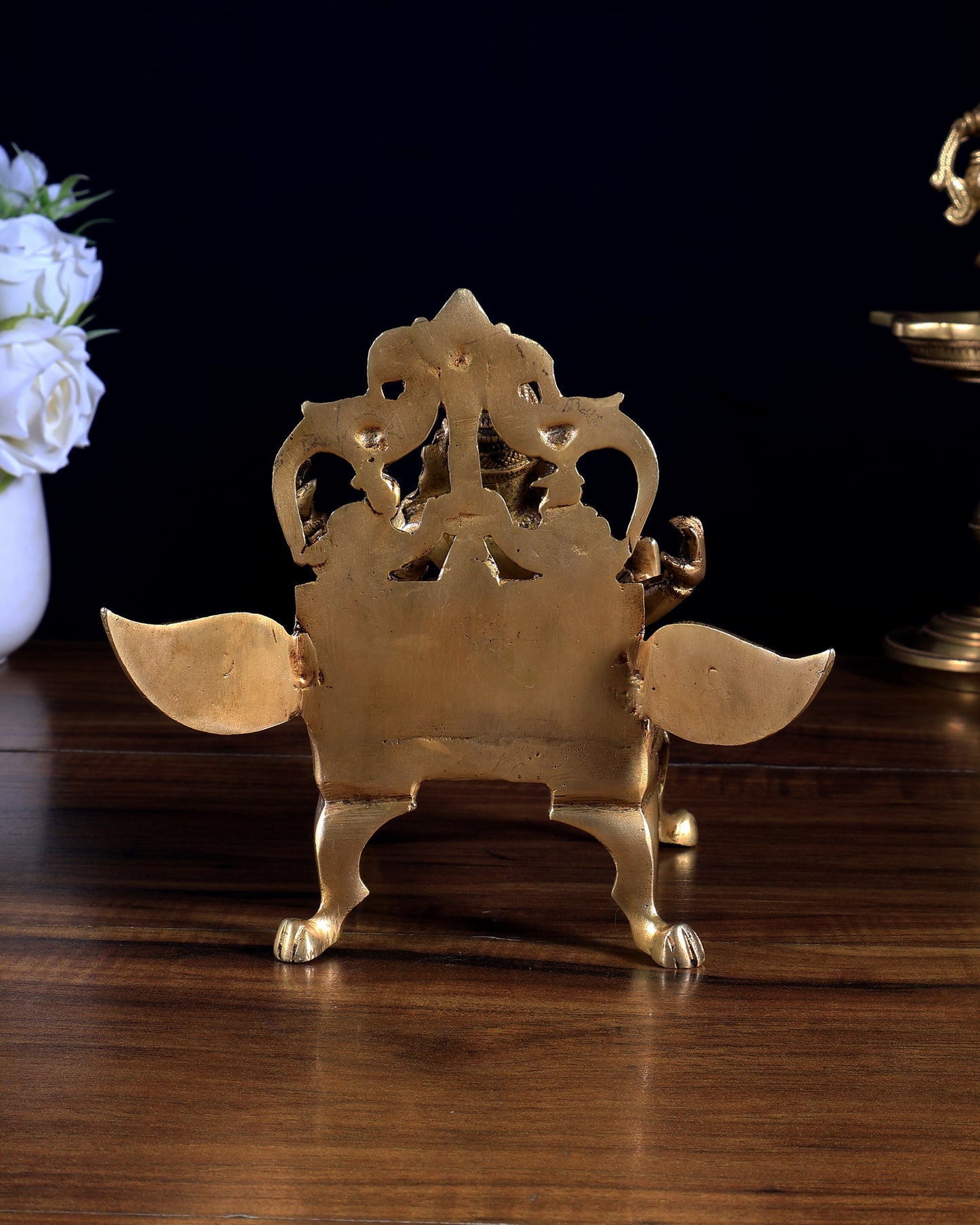 Pure Brass Ganesha Resting on elephant Vimana – Unique Mythological Idol | 6 Inch | BudhShiv