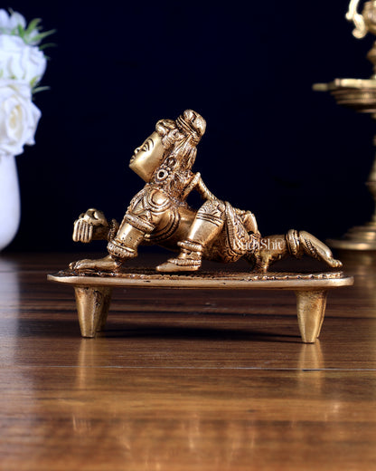 Unique Pure Brass Laddoo Gopal Baby Krishna on Chowki – 4.5 Inch | BudhShiv