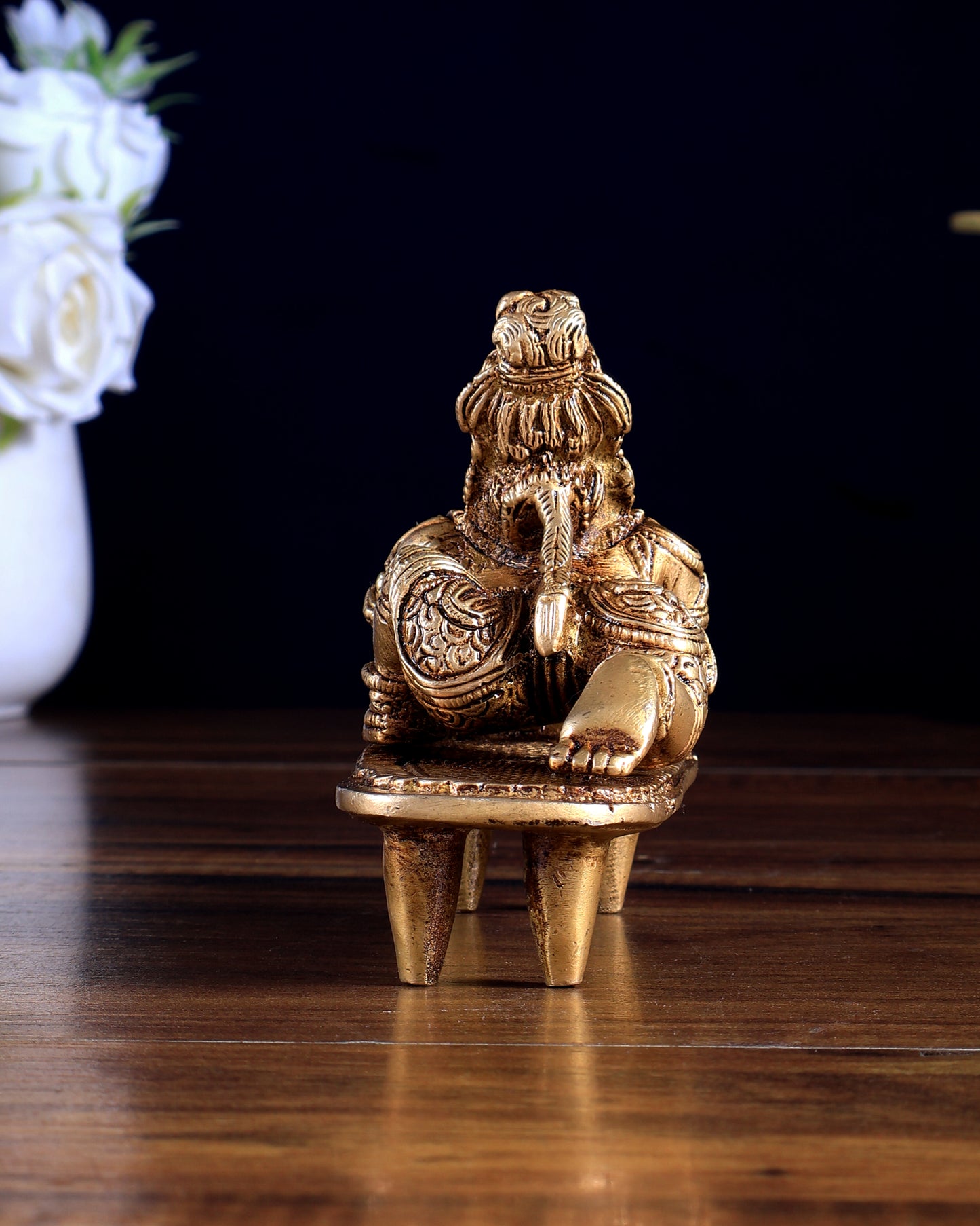 Unique Pure Brass Laddoo Gopal Baby Krishna on Chowki – 4.5 Inch | BudhShiv