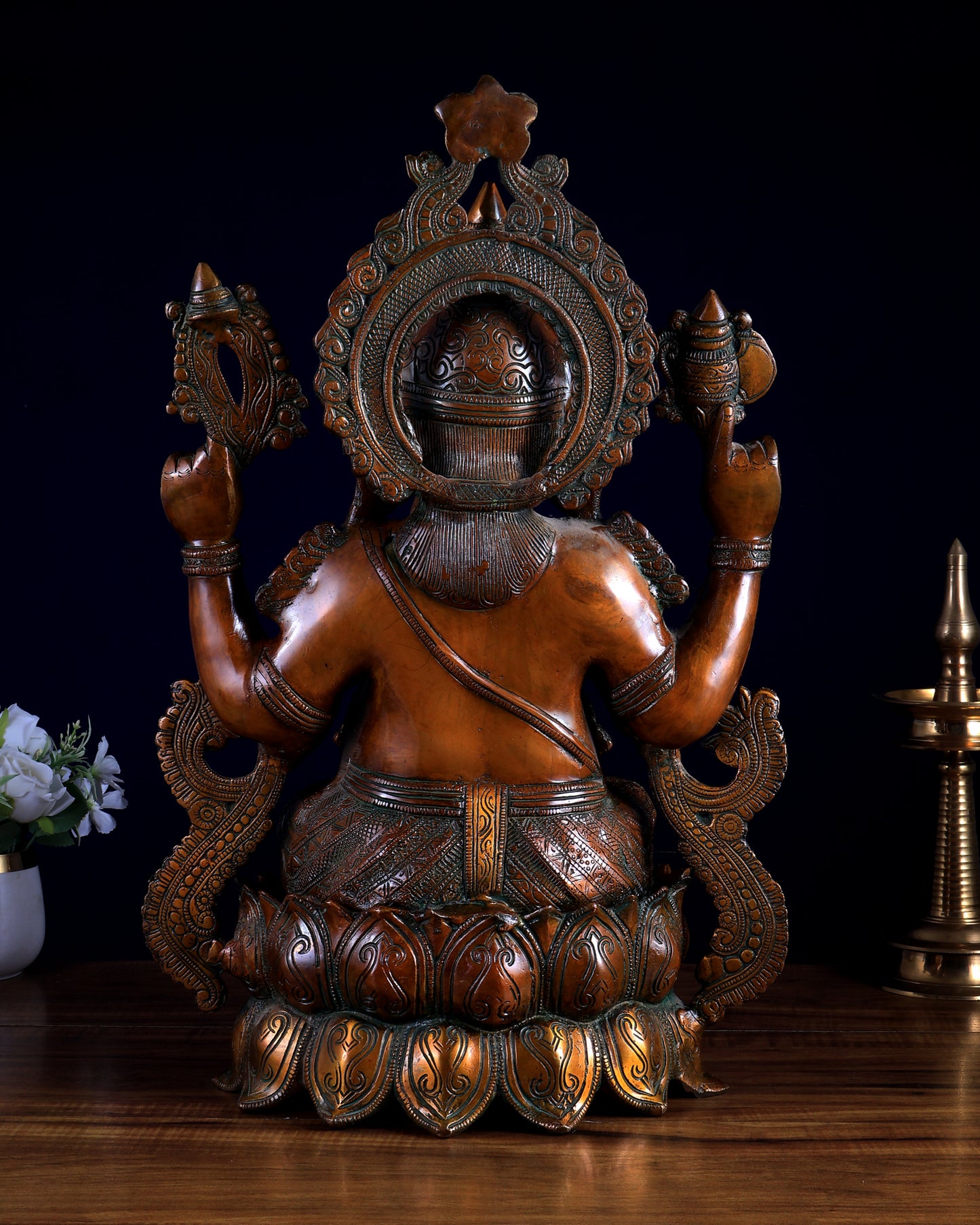 Ganesha Brass Idol 21 inches Chola Tone