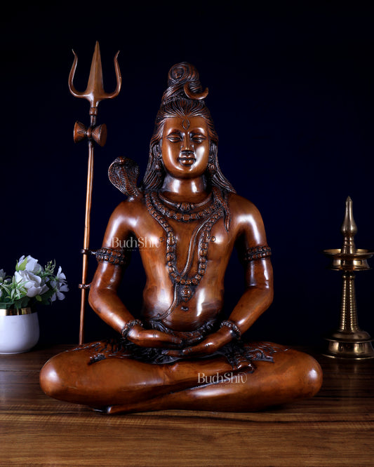 Vintage Brass Lord Shiva Statue | 20" Height