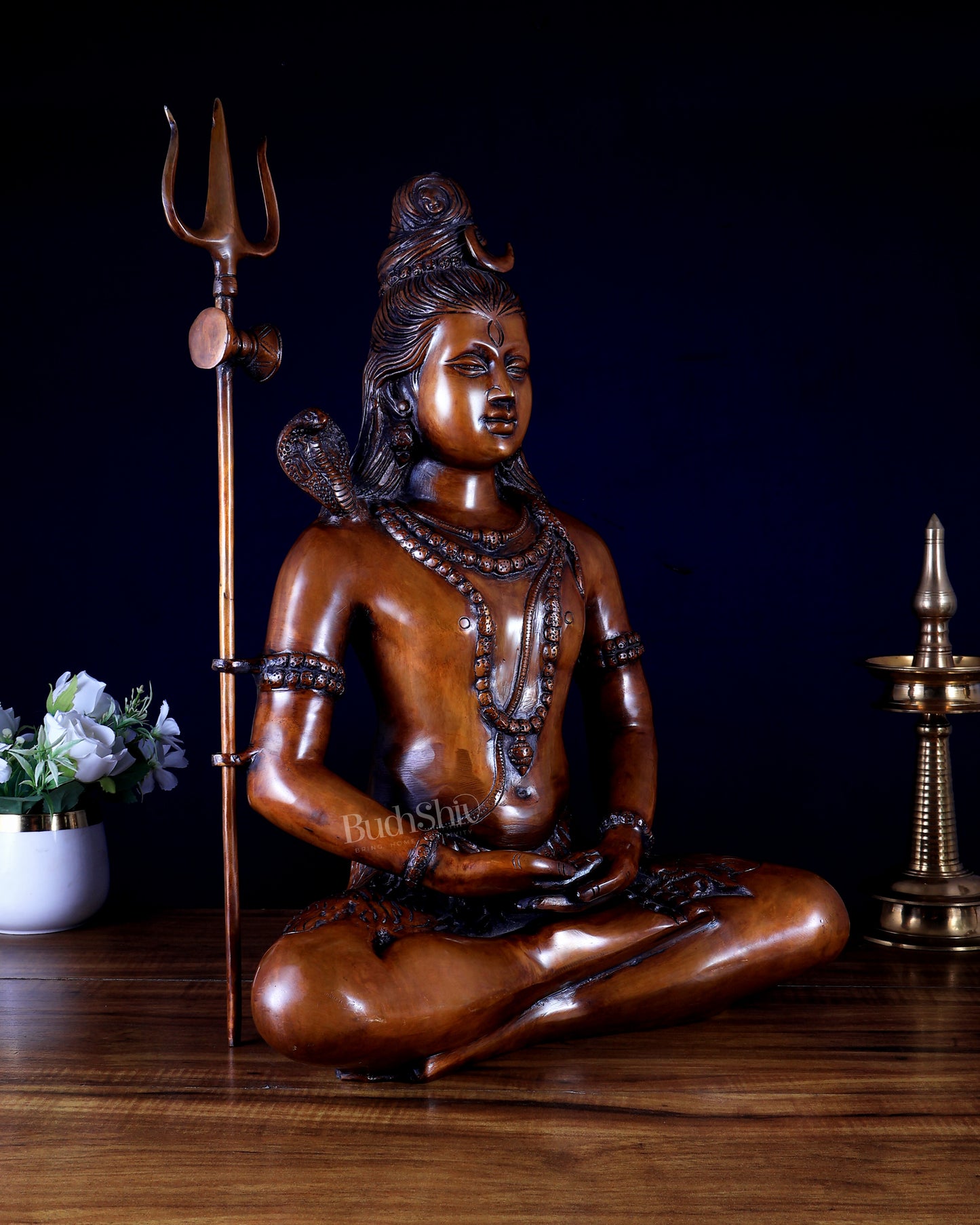 Vintage Brass Lord Shiva Statue | 20" Height