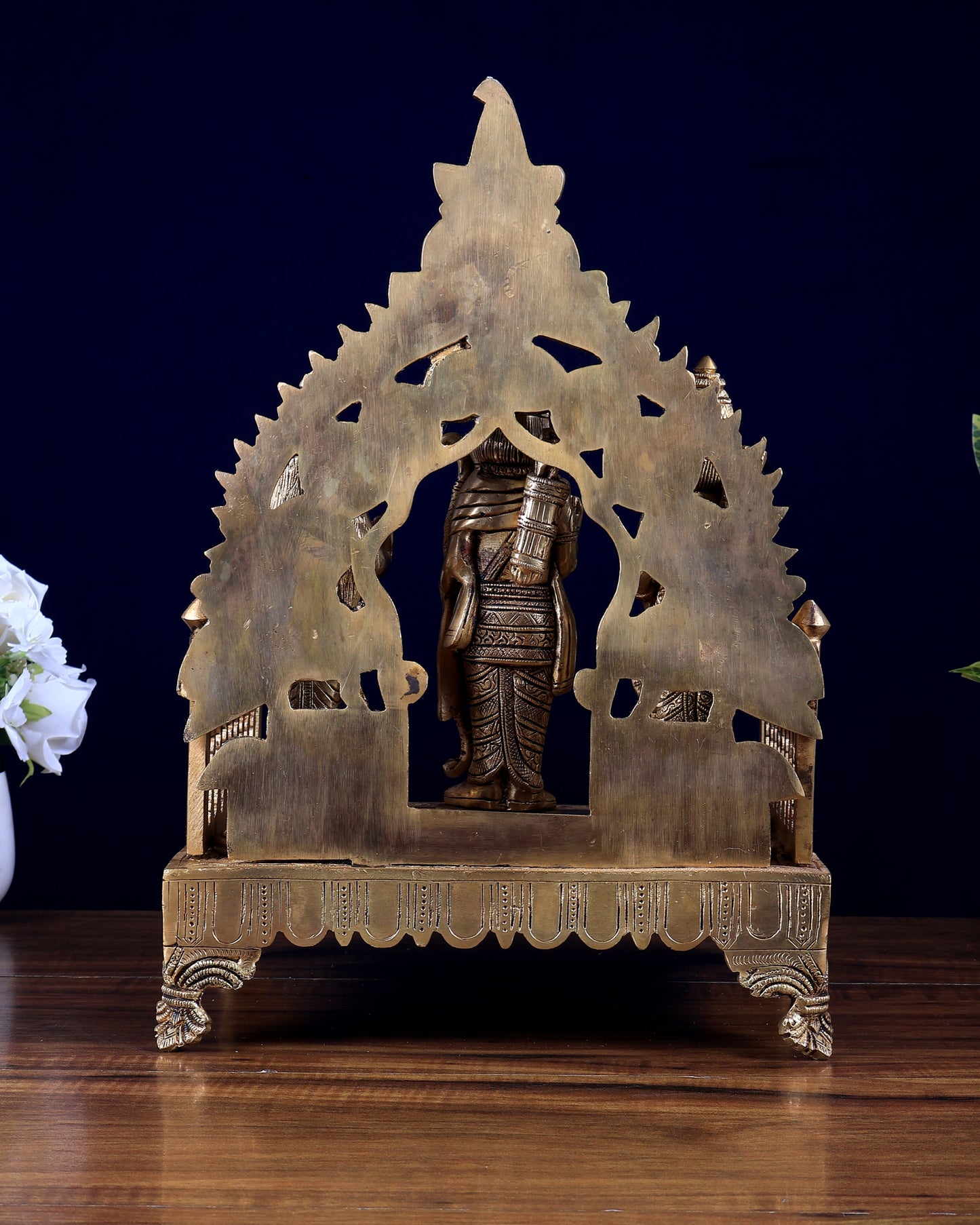 Brass Ram Darbar Idol on Large Kirtimukha Singhasan – Premium Handmade Temple Set | BudhShiv