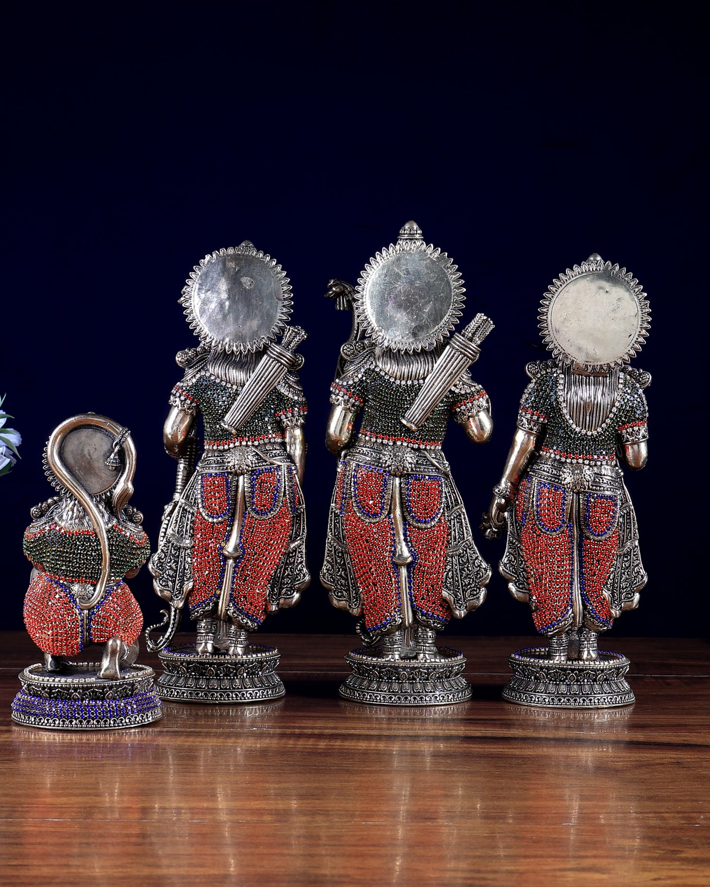 Brass Superfine Ram darbar idol set 10 inch jewellery work