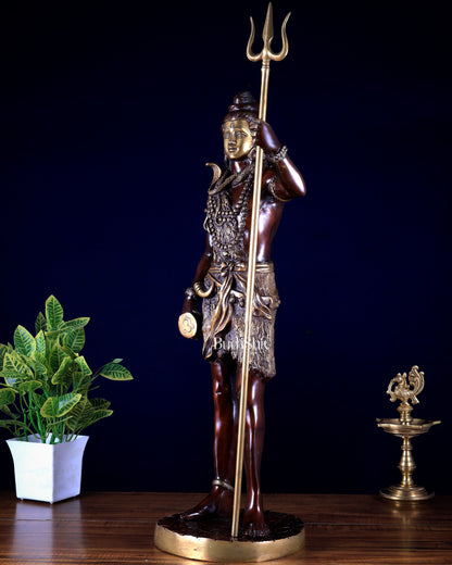 Brass Standing Shiva Statue – dual tone 26"